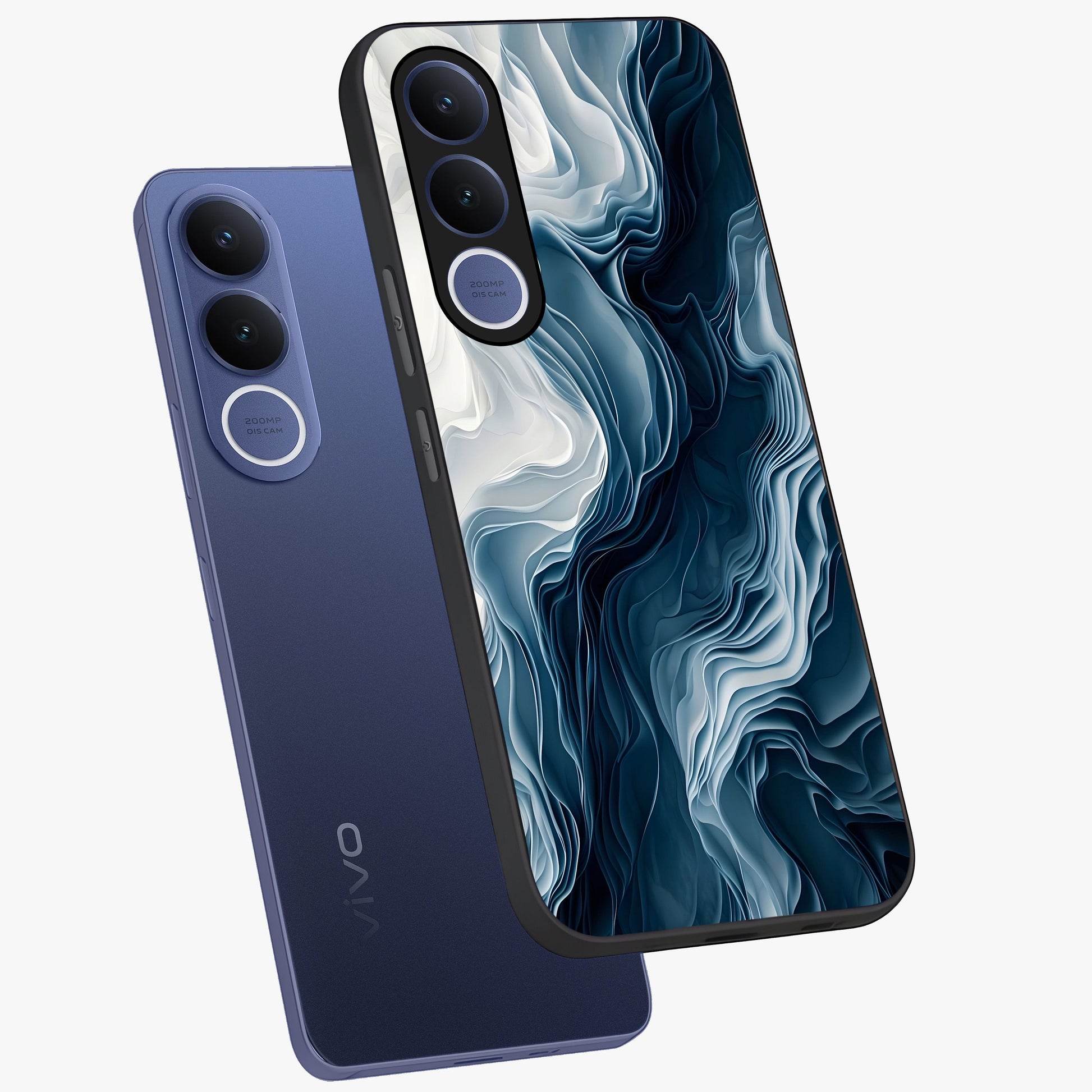 Ethereal Paper Marble Glass Case displayed in angled mockup highlighting elegant marble pattern with modern aesthetic style.