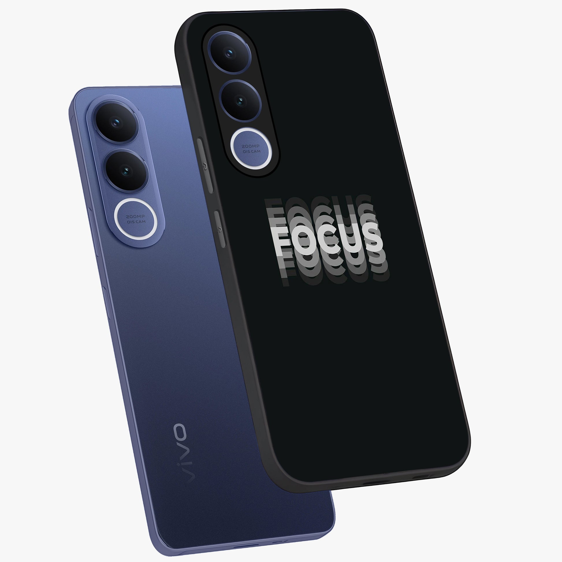 Focus Mode On Glass Case displayed in angled mockup highlighting clean minimal text artwork with modern aesthetic style.