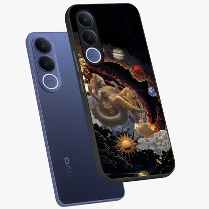 Galactic Divine God Glass Case displayed in angled mockup highlighting powerful celestial deity illustration with galactic aesthetic.