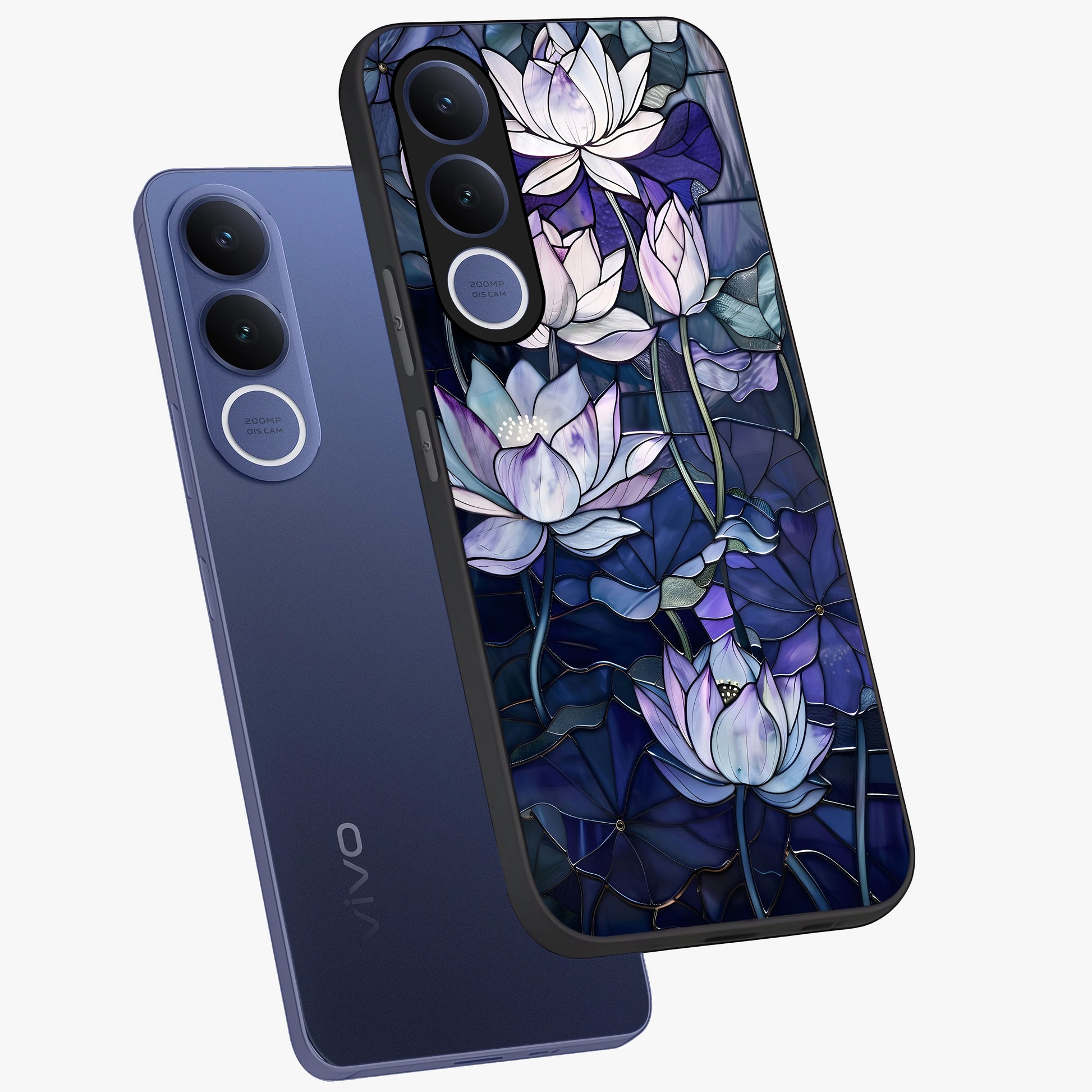 Gloss Petal Rush Glass Case displayed in angled mockup highlighting vibrant petal design with elegant floral aesthetic.