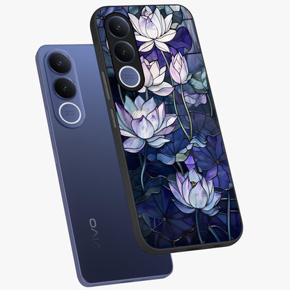 Gloss Petal Rush Glass Case displayed in angled mockup highlighting vibrant petal design with elegant floral aesthetic.