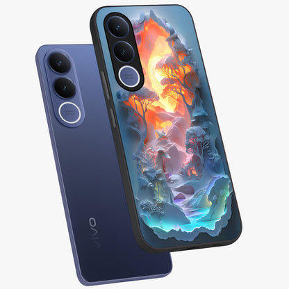 Glow Forest Portal Glass Case displayed in angled mockup highlighting mystical forest design with magical glowing aesthetic.