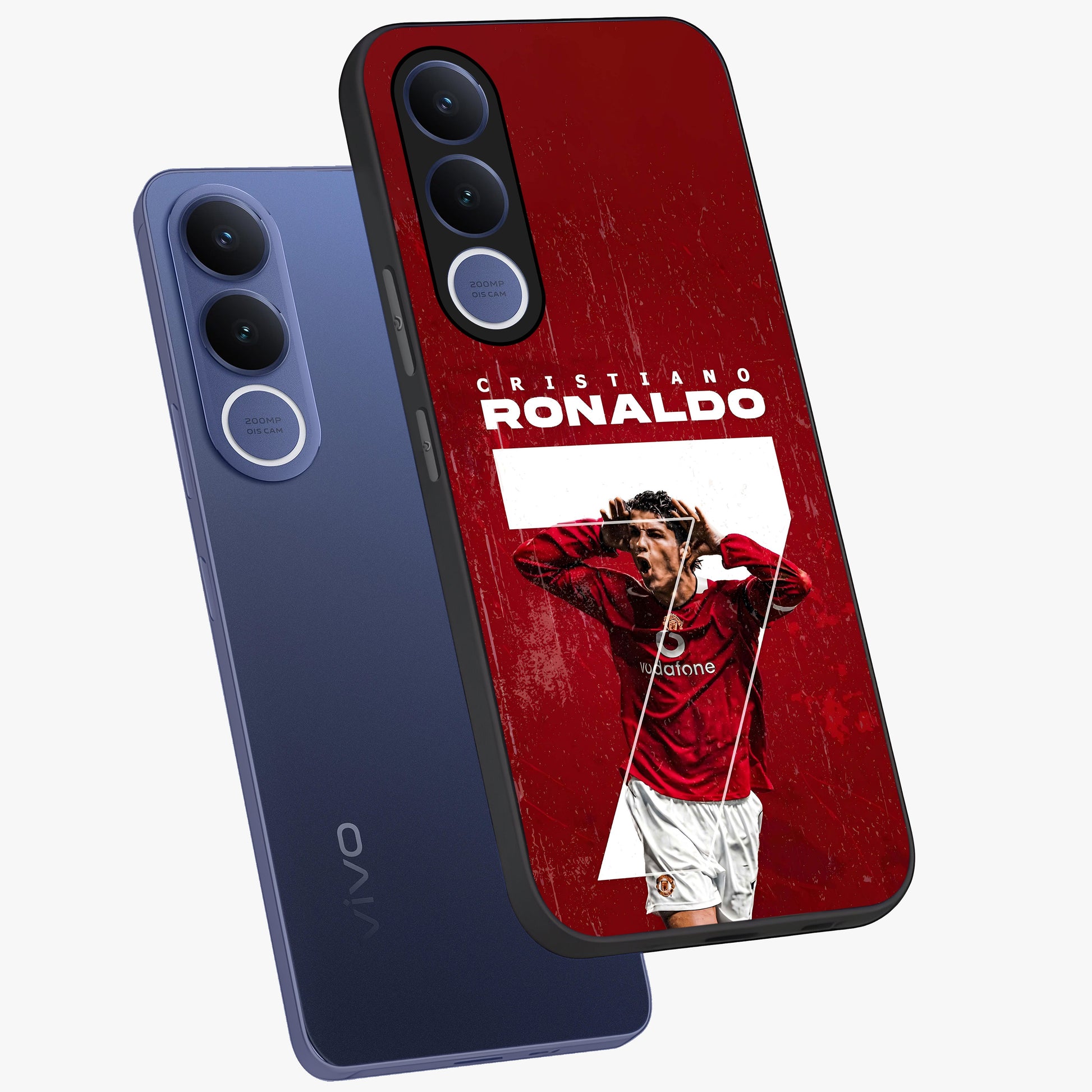Goal Celebration Legacy Glass Case displayed in angled mockup highlighting energetic sports celebration design with bold athletic theme.
