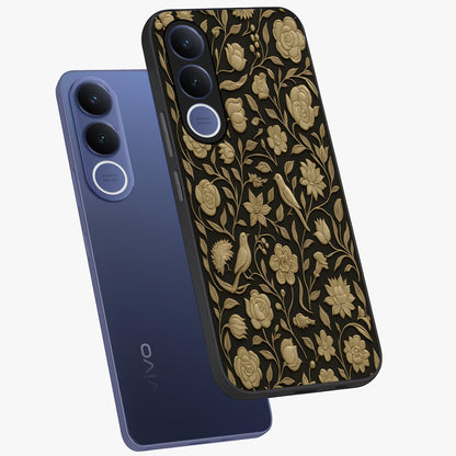 Golden Evil Eye Mandala Glass Case displayed in angled mockup highlighting protective evil eye symbol with golden mandala design.