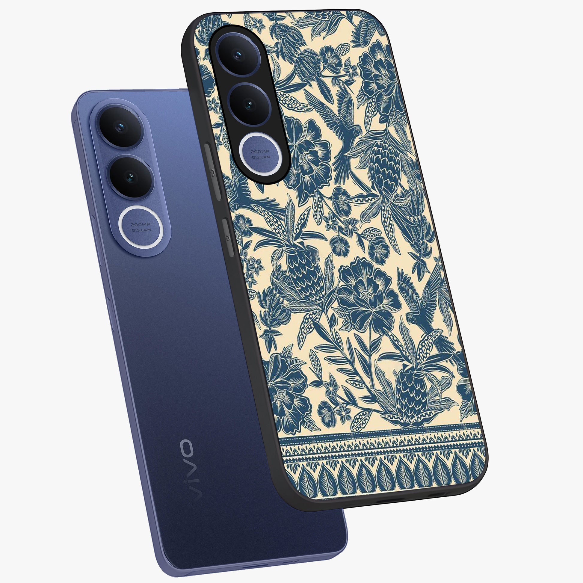Heirloom Wild Bloom Glass Case displayed in angled mockup highlighting botanical bloom design with classic aesthetic style.