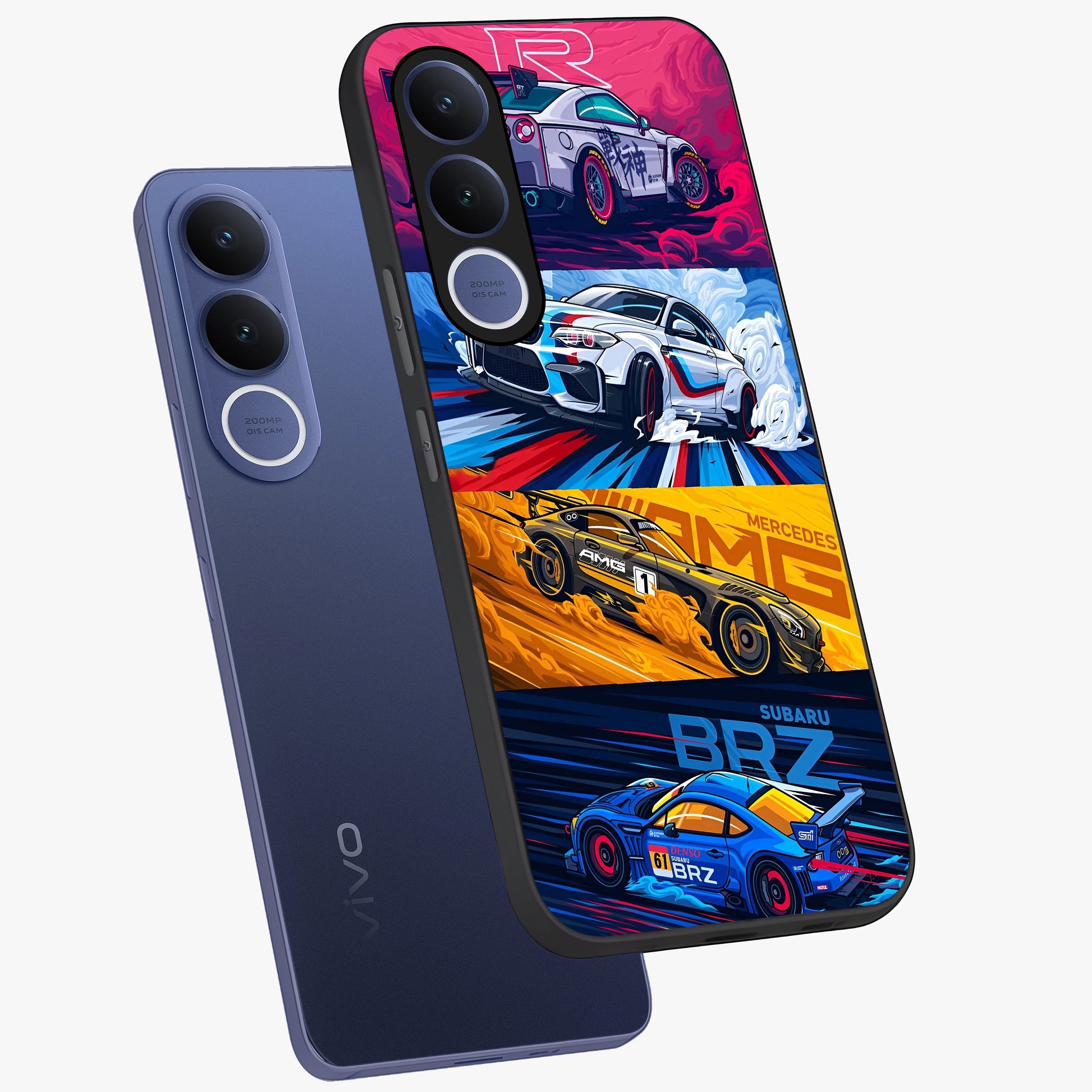 JDM Sports Car Glass Case displayed in angled mockup highlighting sleek Japanese racing car design with automotive aesthetic.