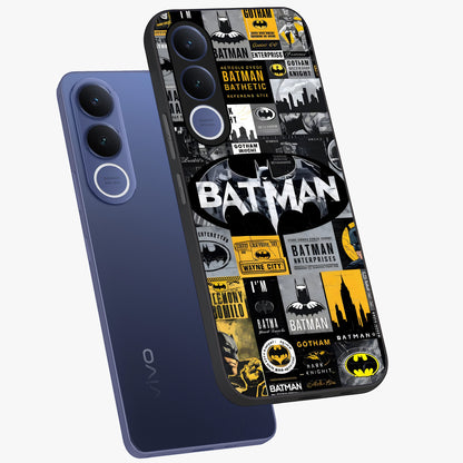 Knight Gotham Rise Glass Case displayed in angled mockup highlighting powerful knight silhouette design with dramatic aesthetic.