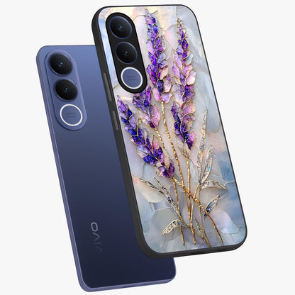 Lavender Dream Glow Glass Case displayed in angled mockup highlighting dreamy purple glow design with soft artistic style.