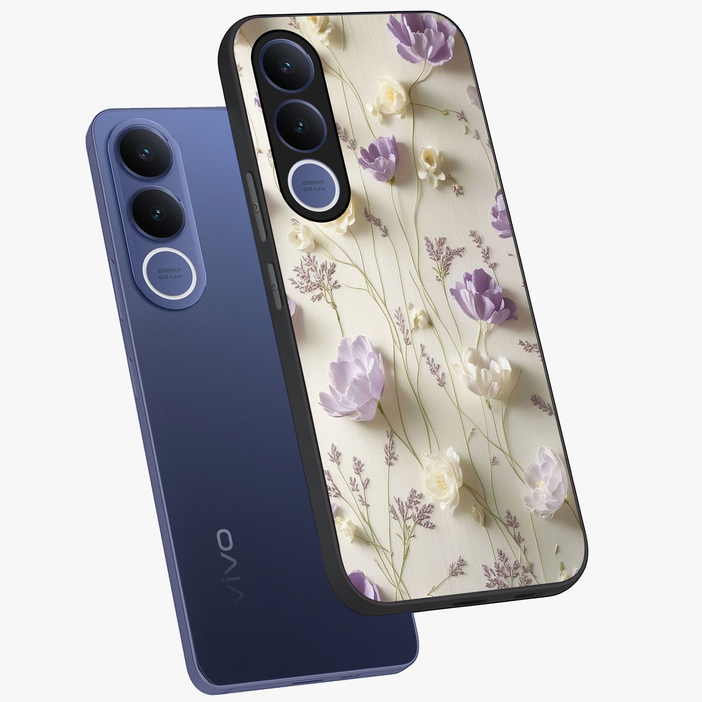 Lilac Breeze Harmony Glass Case displayed in angled mockup highlighting calm lilac breeze design with soothing aesthetic style.