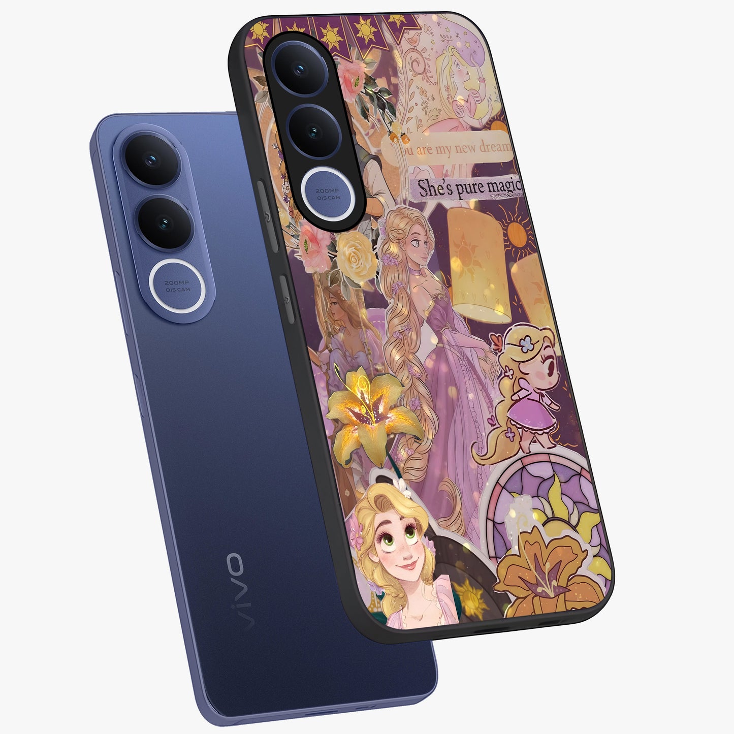 Magical Tangled Dream Glass Case displayed in angled mockup highlighting whimsical fantasy design with magical aesthetic.