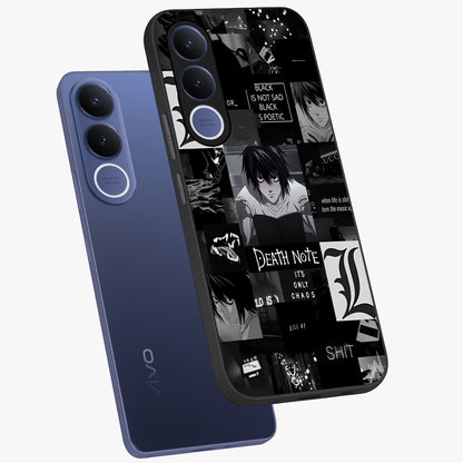 Midnight Chaos Mind Glass Case displayed in angled mockup highlighting chaotic artistic design with dramatic midnight aesthetic.