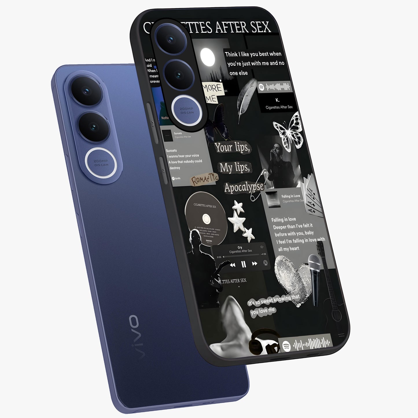 Midnight Love Echo Glass Case displayed in angled mockup highlighting elegant love inspired design with deep aesthetic style.