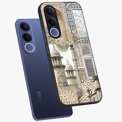 Mughal Marble Legacy Glass Case displayed in angled mockup highlighting elegant heritage marble artwork with royal aesthetic.
