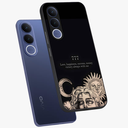 Mystic Victory Aura Glass Case displayed in angled mockup highlighting energetic aura design with bold mystical aesthetic.