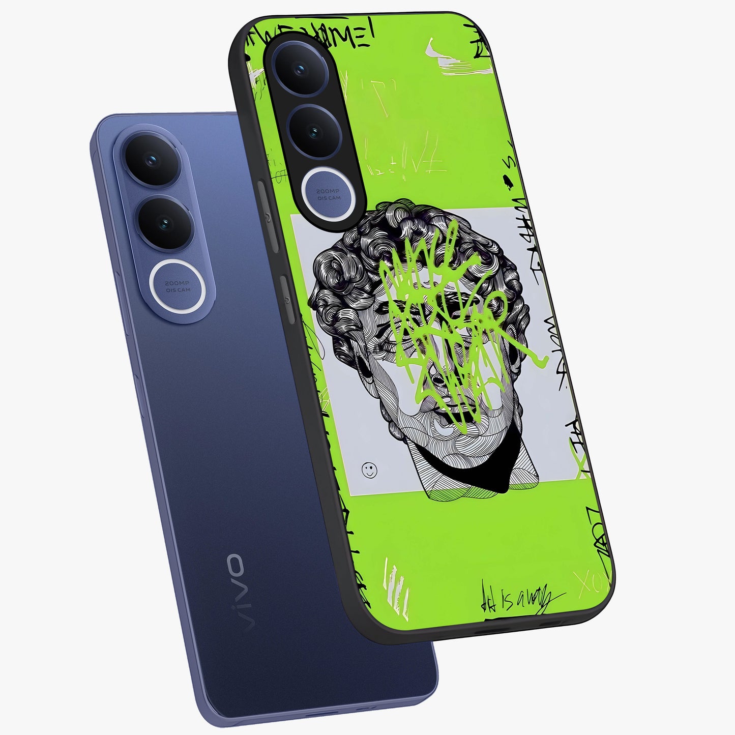 Neo Graffiti Rebellion Glass Case displayed in angled mockup highlighting urban street art design with rebellious aesthetic.