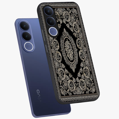 Noir Bloom Elegance Glass Case displayed in angled mockup highlighting refined flower design with stylish noir aesthetic.