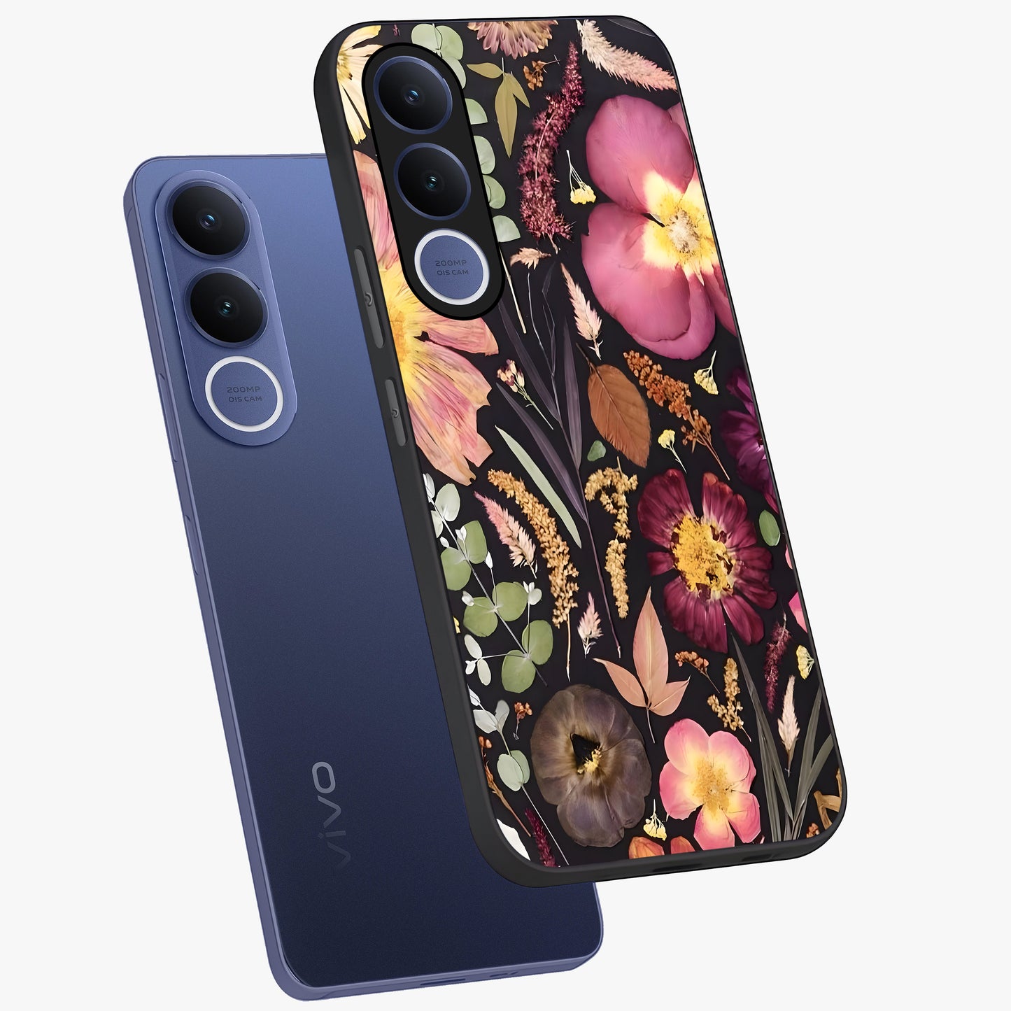 Petal Dream Tapestry Glass Case displayed in angled mockup highlighting decorative petal pattern with elegant botanical aesthetic.