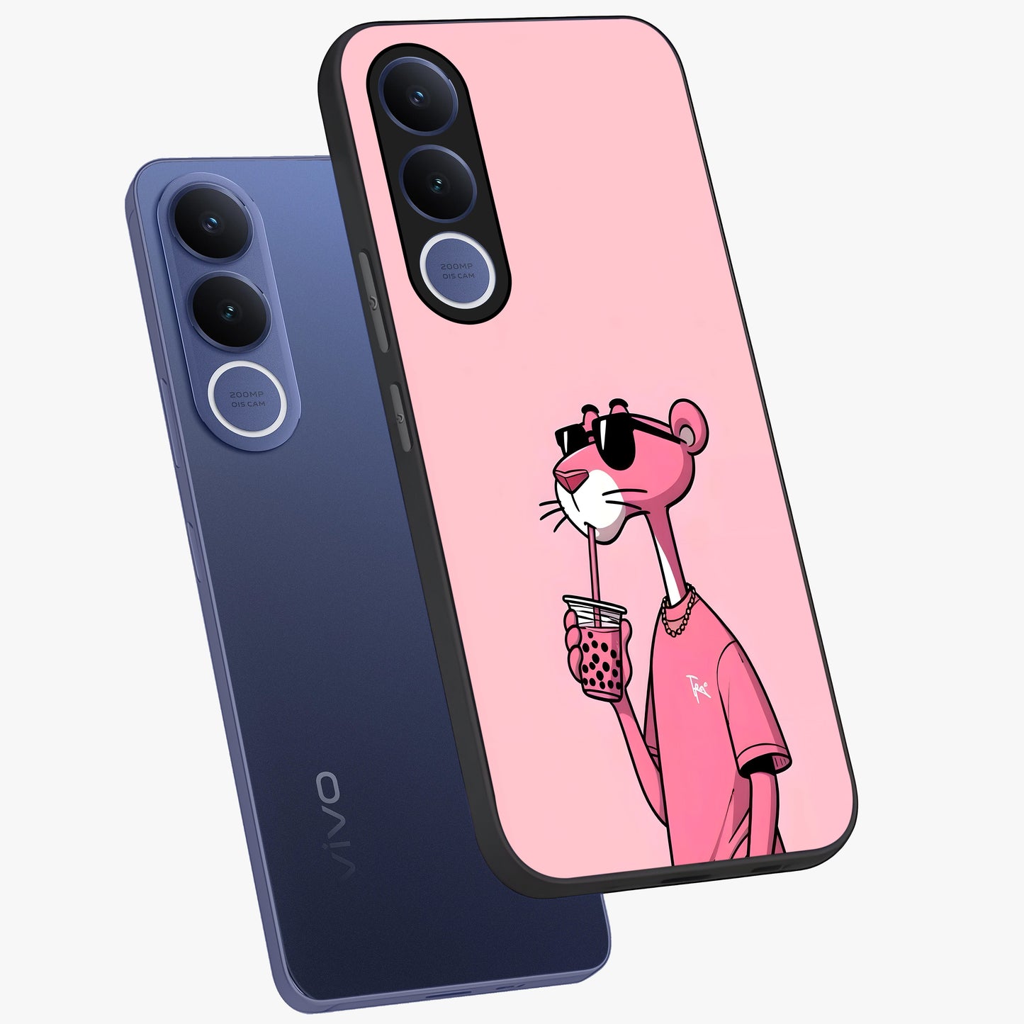 Pink Panther Glass Case displayed in angled mockup highlighting playful cartoon character design with vibrant pink aesthetic.