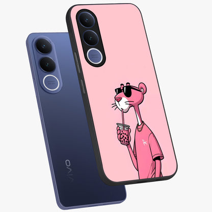 Pink Panther Glass Case displayed in angled mockup highlighting playful cartoon character design with vibrant pink aesthetic.