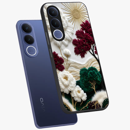 Radiant Bloom Elegance Glass Case displayed in angled mockup highlighting graceful floral design with radiant aesthetic style.