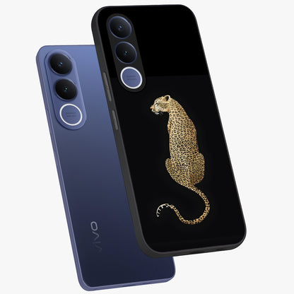 Regal Leopard Glass Case displayed in angled mockup highlighting powerful animal illustration with stylish wild aesthetic.