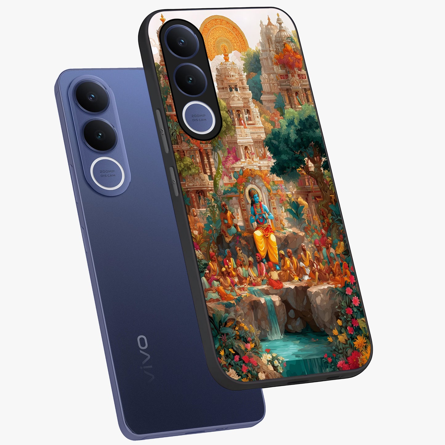 Sacred Sunlight Gods Glass Case displayed in angled mockup highlighting radiant spiritual design with celestial aesthetic.