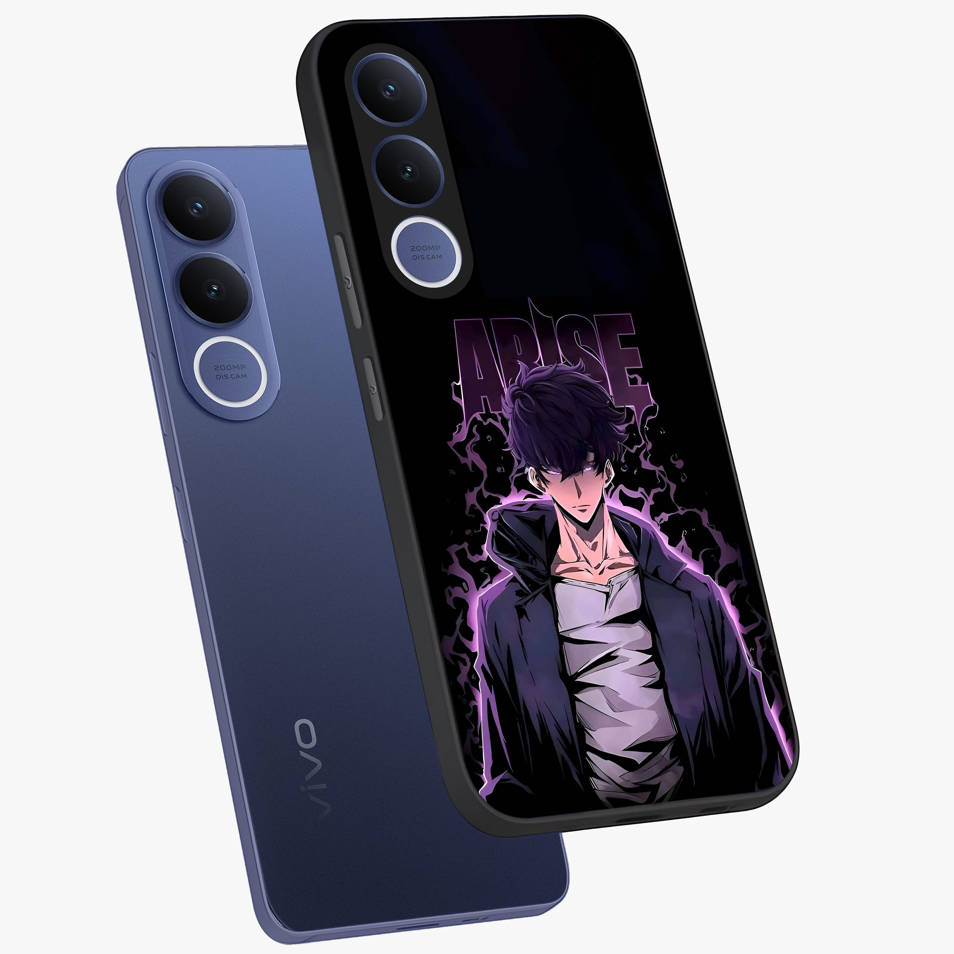 Shadow Monarch Awakening Glass Case displayed in angled mockup highlighting dramatic shadow warrior design with fantasy aesthetic.