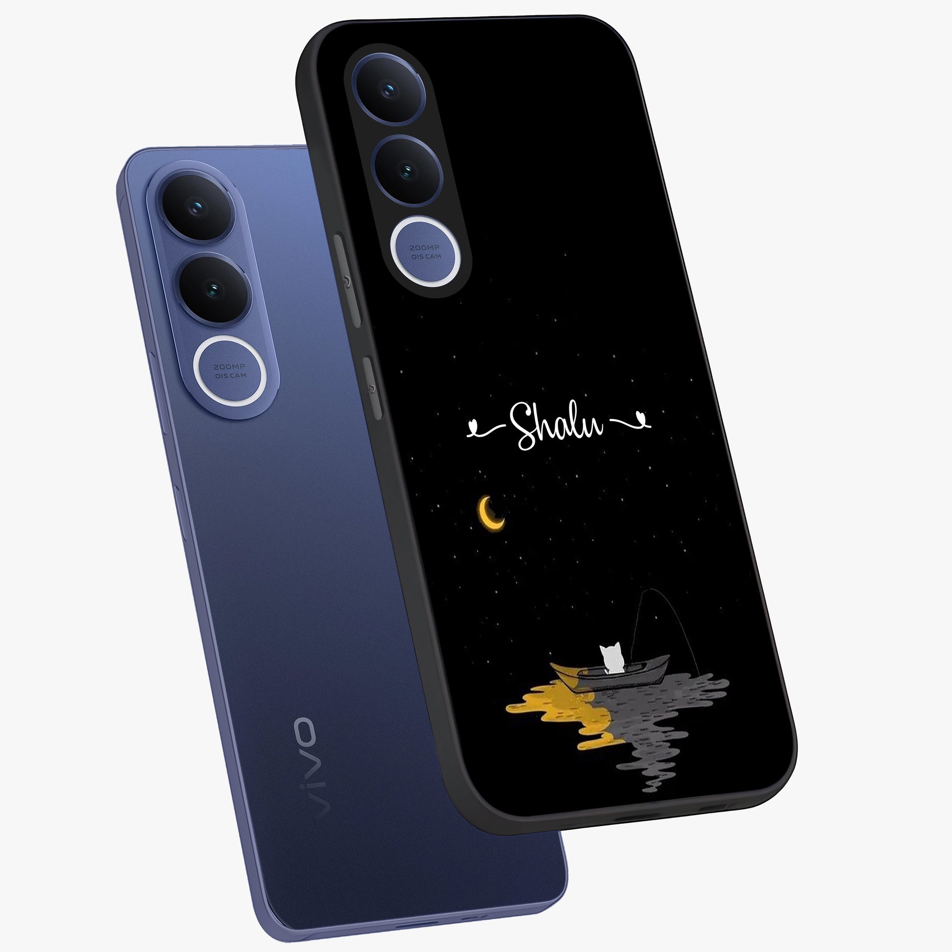 Silent Night Row Glass Case displayed in angled mockup highlighting peaceful evening design with dreamy night aesthetic.