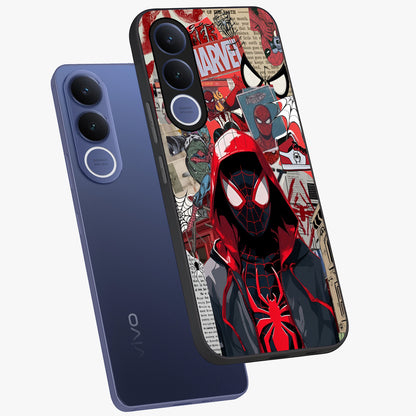 Spider Collage Street Glass Case displayed in angled mockup highlighting dynamic street style collage design with comic aesthetic.