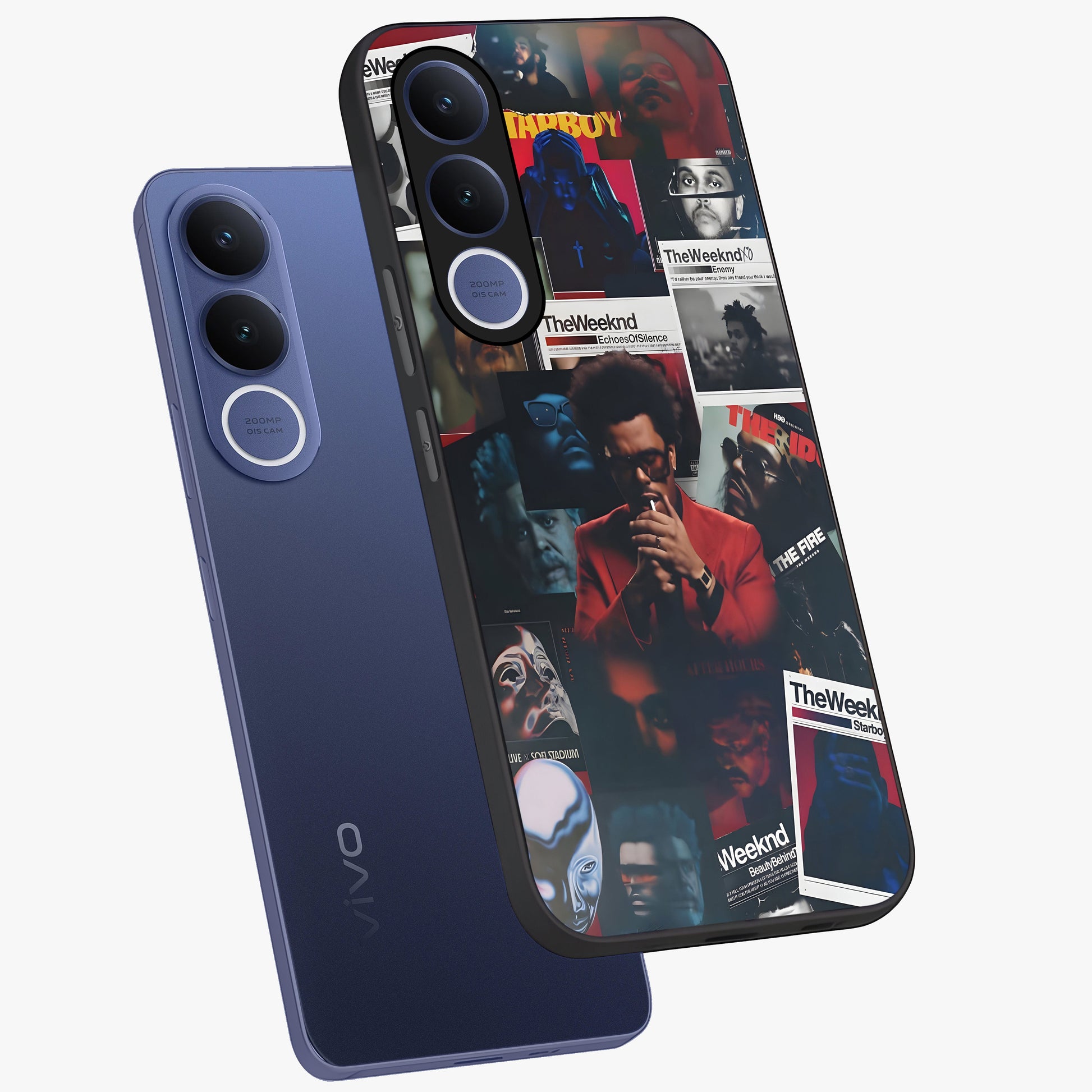 The Weeknd Glass Case displayed in angled mockup highlighting stylish pop culture inspired design with modern aesthetic.