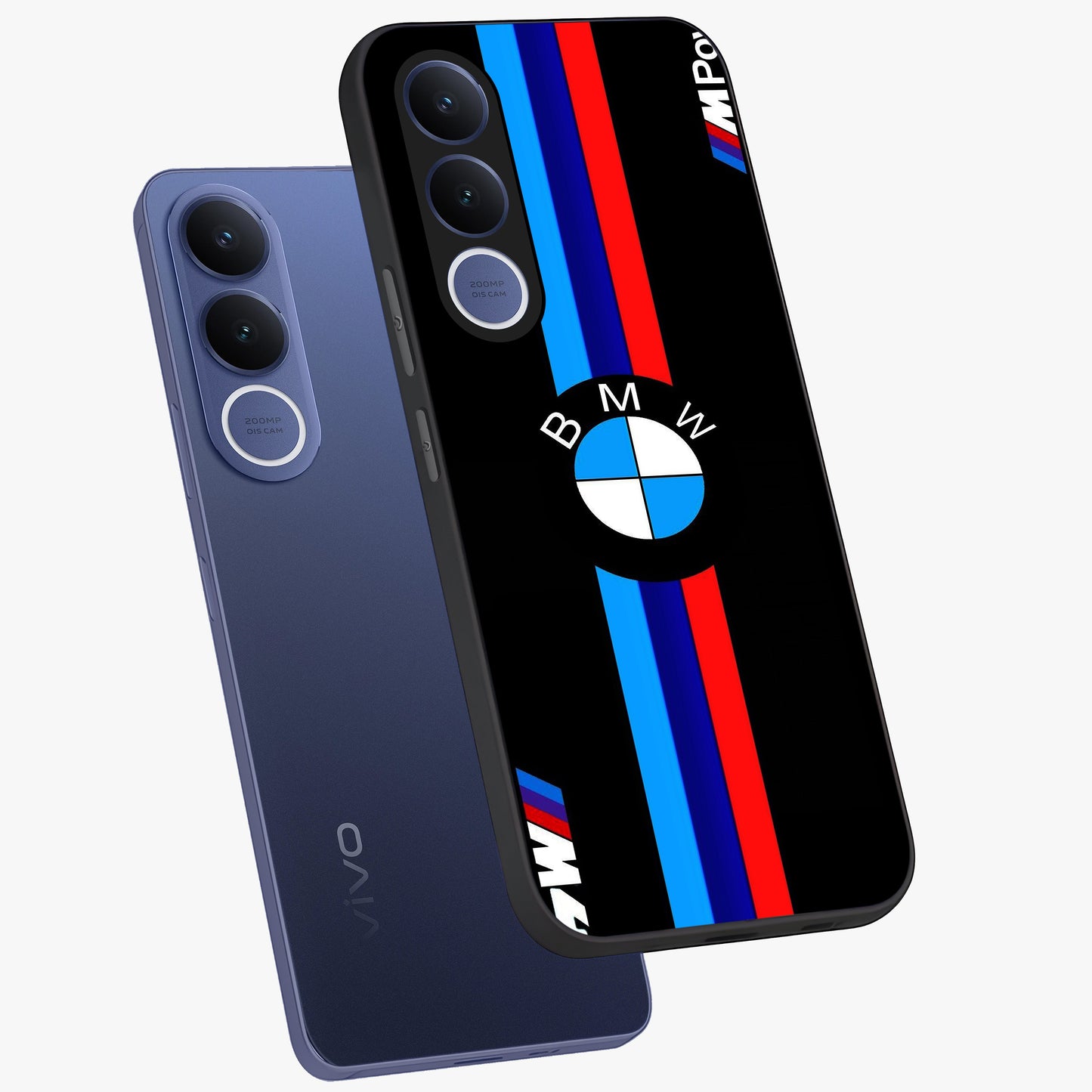 Turbo BMW Beast Glass Case displayed in angled mockup highlighting sleek racing car design with bold automotive aesthetic.