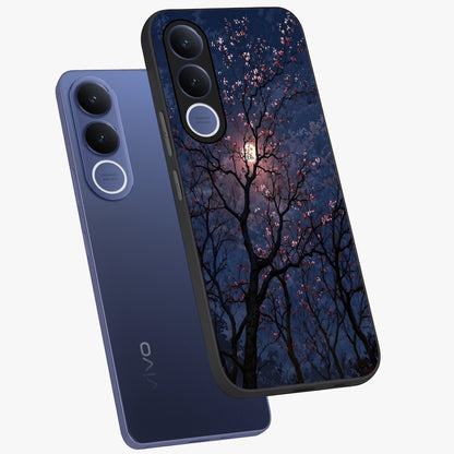Twilight Sakura Serenade Glass Case displayed in angled mockup highlighting delicate sakura flower design with dreamy aesthetic.