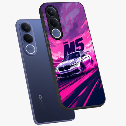 Velocity Drift Pulse Glass Case displayed in angled mockup highlighting dynamic drift design with sporty automotive aesthetic.