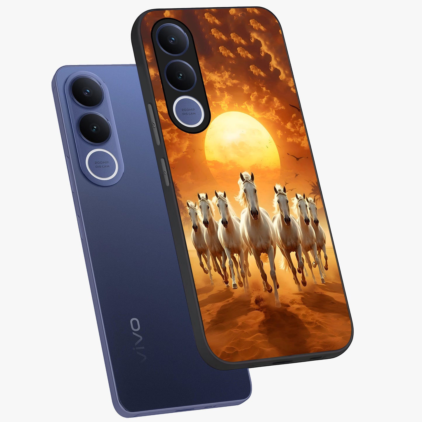 Wild Sunset Majesty Glass Case displayed in angled mockup highlighting vibrant sunset sky design with scenic aesthetic.