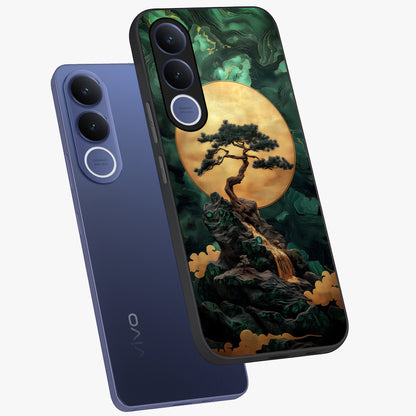 Zen Moon Rise Glass Case displayed in angled mockup highlighting peaceful lunar design with zen aesthetic style.