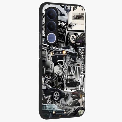 Aesthetic Dark Love Glass Case upright view showcasing dramatic romantic artwork with modern aesthetic style.