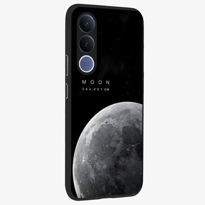 Cosmic Moon Glow Glass Case upright view showcasing luminous moon illustration with dreamy cosmic style.