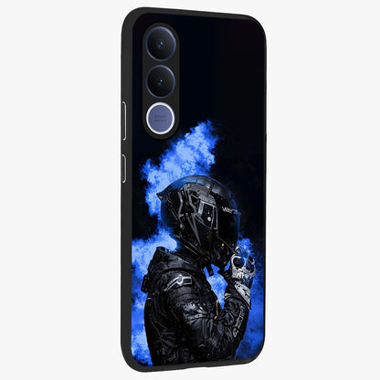 Cyber Sentinel Protocol Glass Case upright view showcasing advanced cyber sentinel artwork with futuristic tech theme.