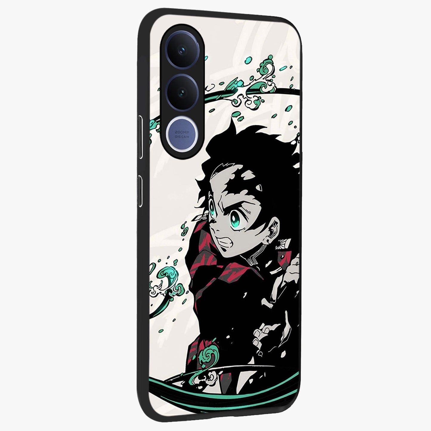 Demon Slayer Glass Case upright view showcasing powerful anime artwork with intense warrior theme.