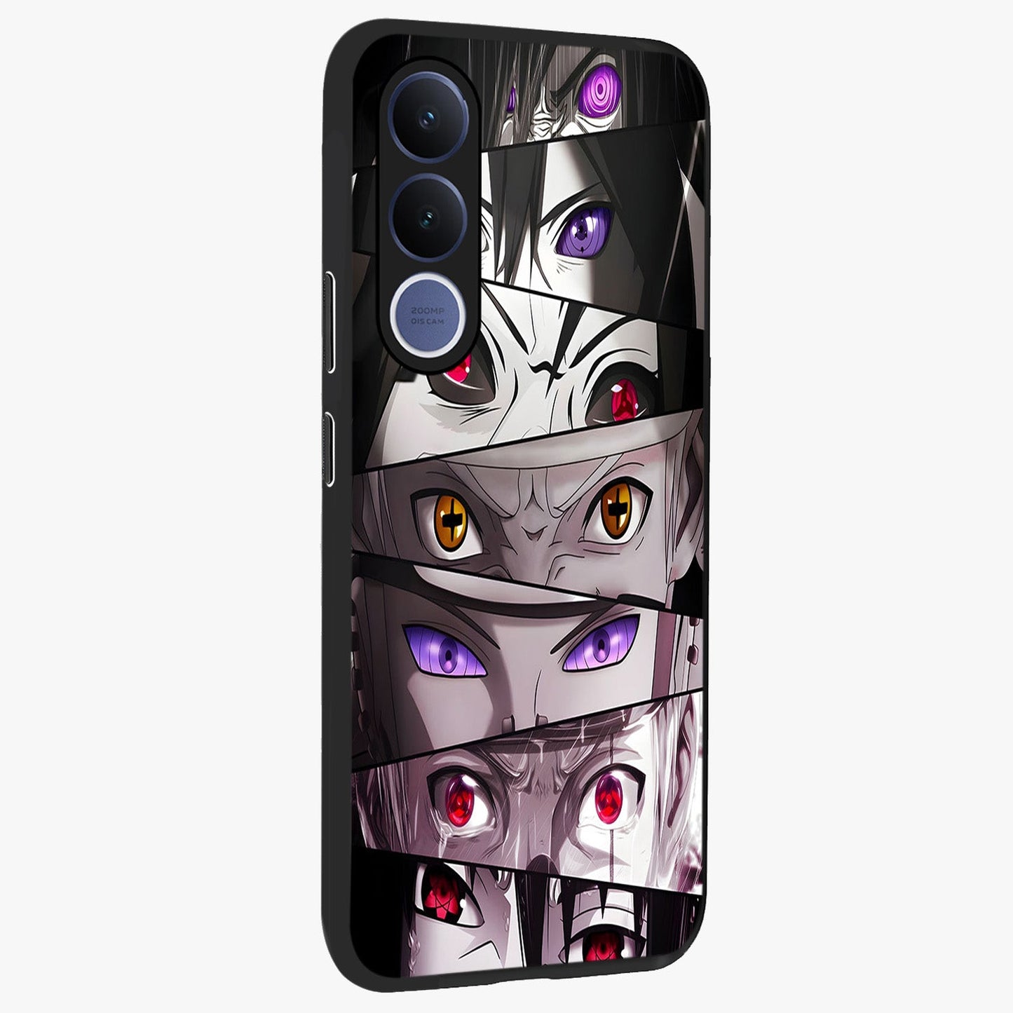 Eyes of Destiny Glass Case upright view showcasing symbolic eye artwork with dramatic artistic theme.