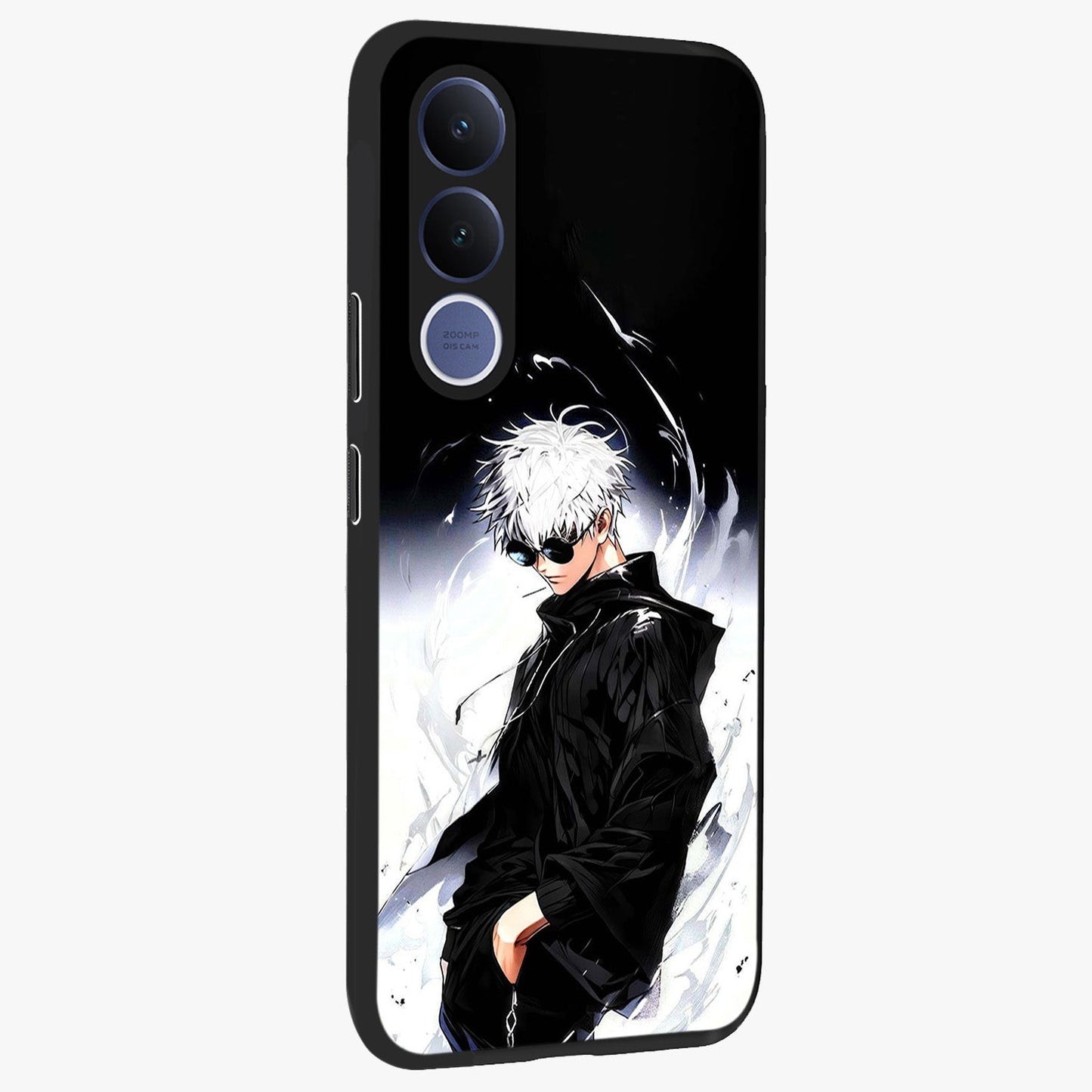Limitless Shadow King Glass Case upright view showcasing bold shadow warrior artwork with epic fantasy theme.