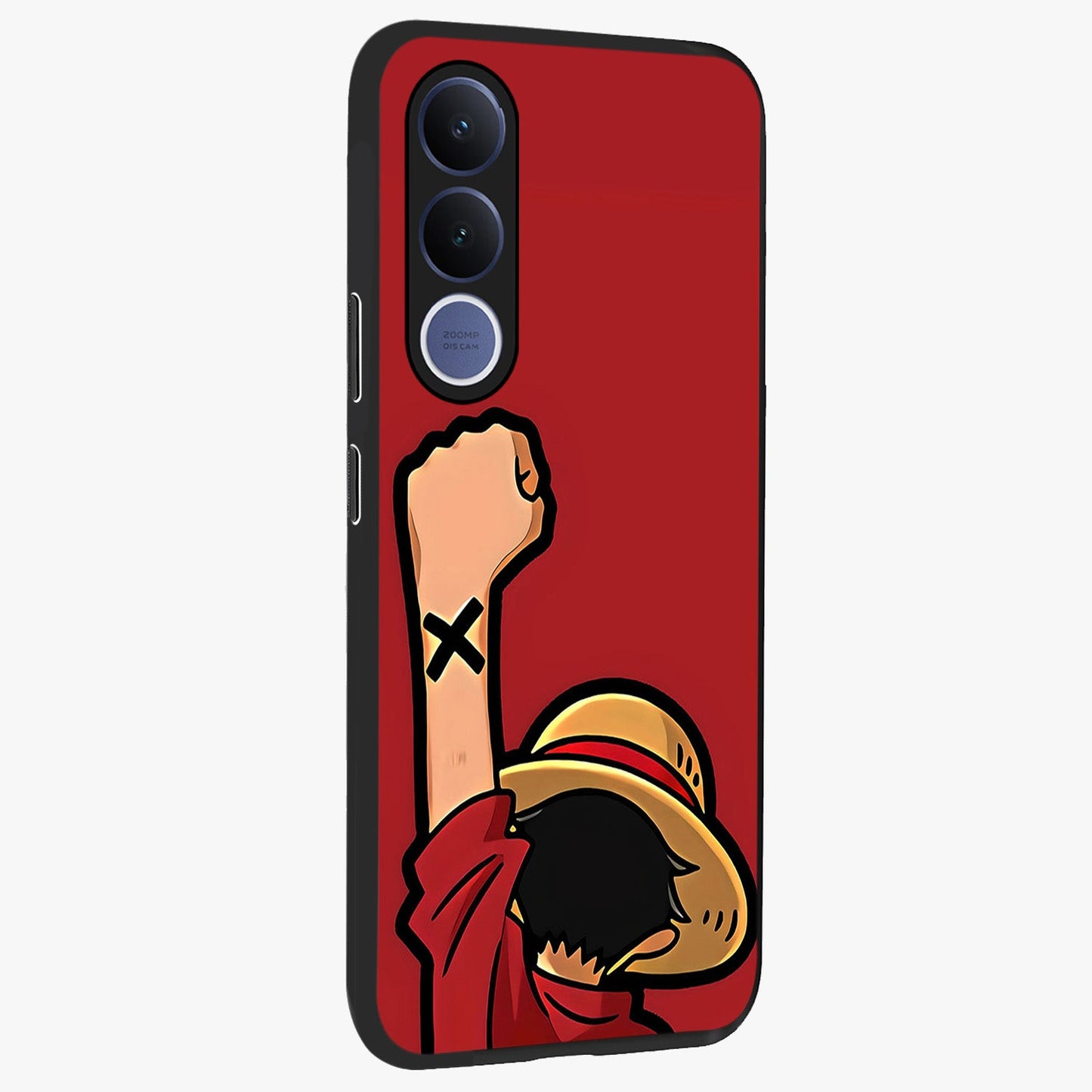 Luffy X Spirit Glass Case upright view showcasing striking anime artwork with adventurous character theme.