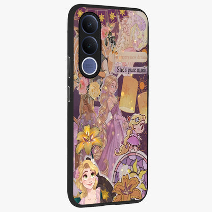 Magical Tangled Dream Glass Case upright view showcasing enchanting artistic artwork with dreamy fantasy theme.