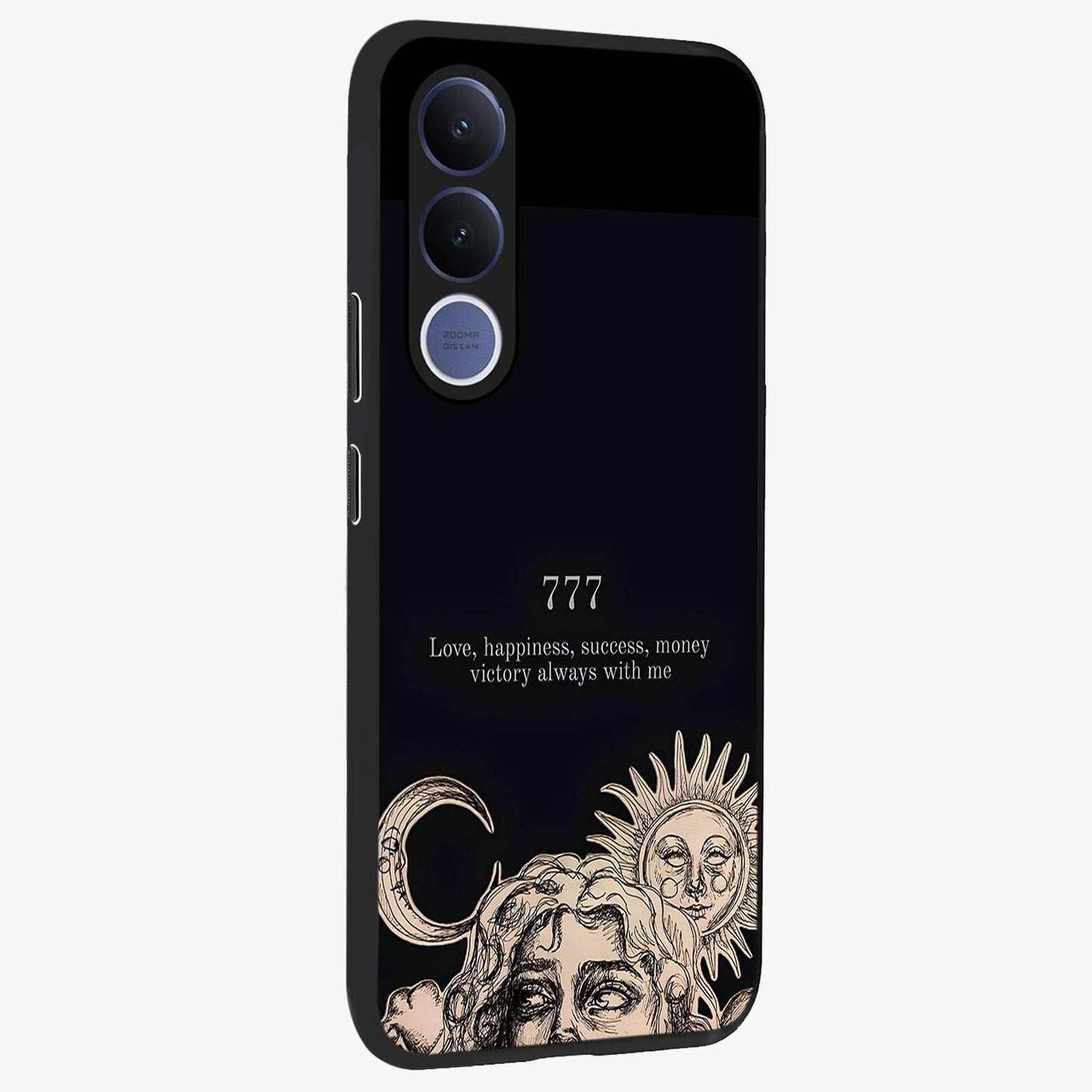 Mystic Victory Aura Glass Case upright view showcasing powerful victory themed artwork with spiritual energy vibe.