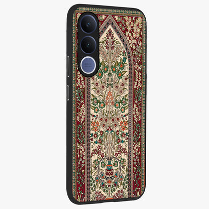 Persian Inspired Glass Case upright view showcasing decorative Persian artwork with rich heritage theme.
