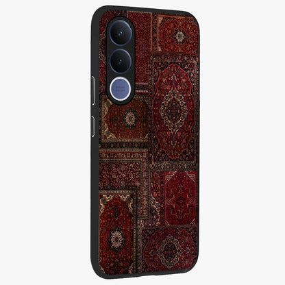 Persian Velvet Tale Glass Case upright view showcasing elegant Persian artwork with classic heritage theme.