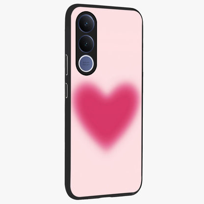 Pink Aura Heart Glass Case upright view showcasing romantic heart artwork with soft pastel theme.