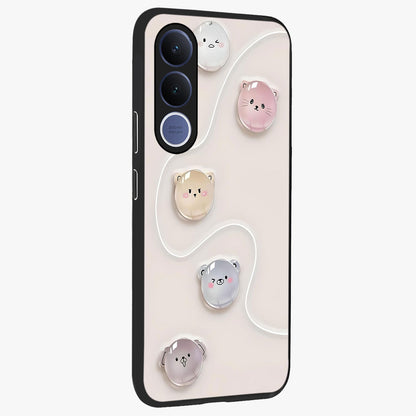 Puffy Face Parade Glass Case upright view showcasing adorable character artwork with cheerful animated theme.