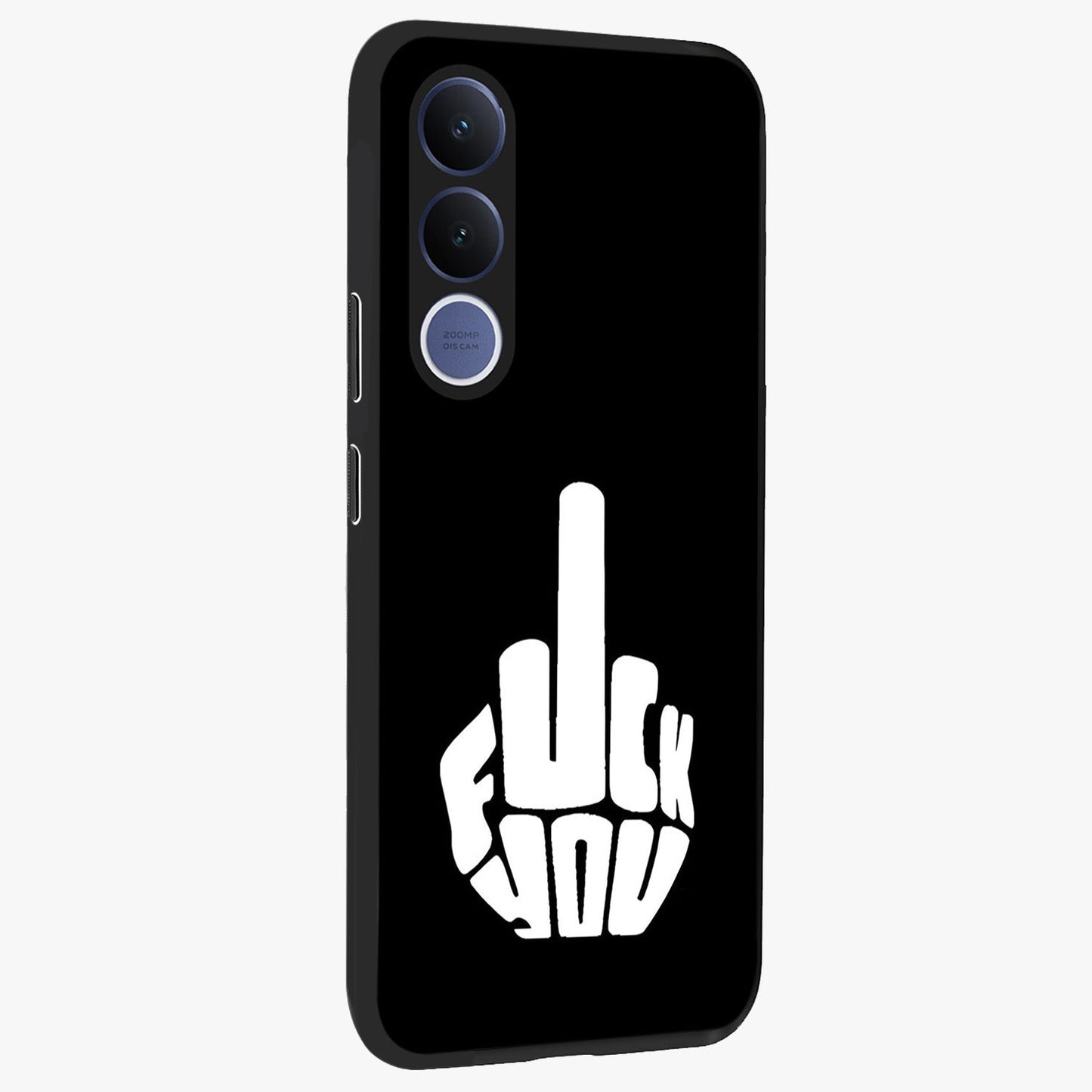 Rebel Mode On Glass Case upright view showcasing striking statement artwork with bold rebellious theme.