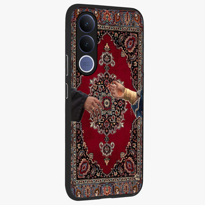 Royal Touch Reach Glass Case upright view showcasing stylish royal inspired artwork with graceful theme.